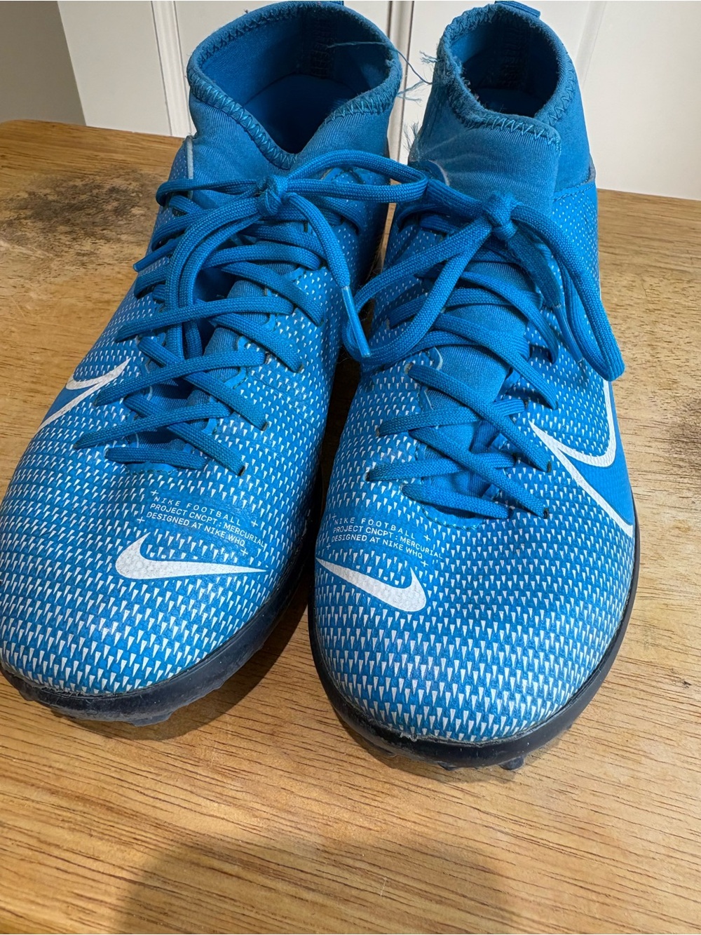 Nike Youth Blue High-Top Training Soccer Shoes